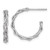 14k White Rhodium-plated Polished Woven Braid 3 x 19mm C-Hoop Post Earrings