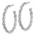 14k White Rhodium-plated Polished Woven Braid 3 x 29mm C-Hoop Post Earrings