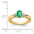 14k with Rhodium Diamond and Oval Emerald Ring