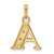 14K with Rhodium Diamond Letter A Initial Pendant