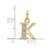 14K with Rhodium Diamond Letter K Initial Pendant