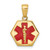 14k 14mm Hexagon Enameled Textured Back Medical Disc Pendant