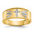 14k with Rhodium Men's .01ct. Diamond Trio Cross Wedding Band