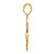 14K with Rhodium Polished Fancy Heart and Swans Charm