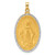 14K with Rhodium Satin and Polished Miraculous Medal Solid Oval Pendant - XR-5EFEC822-2432