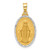 14K with Rhodium Satin and Polished Miraculous Medal Solid Oval Pendant - XR-745D845F-8633