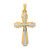 14K with Rhodium Textured and Polished Passion Cross Pendant