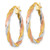 14k with Rose and White Rhodium Polished Twisted 2.00 x 24mm Tube Hoop Earrings