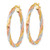 14k with Rose and White Rhodium Polished Twisted 2.00 x 28mm Tube Hoop Earrings