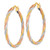 14k with Rose and White Rhodium Polished Twisted 2.00 x 34mm Tube Hoop Earrings
