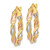 14K with White & Rose Rhodium Textured Twisted Hoop Earrings