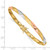 14K with White and Rose Rhodium Polished and Satin Diamond-cut 5.00mm Flexible Round Bangle Bracelet