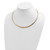 14k with White Rhodium 3.00-6.00mm Graduated Reversible 18 inch Omega Necklace