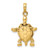 14K with White Rhodium 3-D Land Turtle W/ Moveable Head Charm