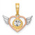 14k with White Rhodium and Rose-tone Heart With Wings Charm