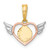 14k with White Rhodium and Rose-tone Heart With Wings Charm