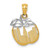 14k with White Rhodium Cut-out New York Skyline in Apple Pendant