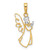 14K with White Rhodium D/C Angel Pendant - C4-0926B39C-4854