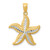 14k with White Rhodium Diamond-cut Starfish Pendant - K6-6EAA9BC1-8896