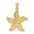 14k with White Rhodium Diamond-cut Starfish Pendant - K6-6EAA9BC1-8896