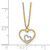 14k with White Rhodium Heart in Heart Pendant 18 inch Necklace