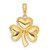 14k with White Rhodium Polished 3-Leaf Clover Charm