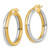 14K with White Rhodium Polished 4.00mm x 24mm Round Hoop Earrings