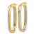 14K with White Rhodium Polished 4.00mm x 33mm Oval Hoop Earrings