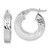 14K with White Rhodium Polished and Diamond-cut 4.00mm x 18mm Square Tube Round Hoop Earrings