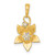 14k with White Rhodium Polished Blooming Flower Charm - K1-FA0CE780-4673