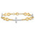 14K with White Rhodium Polished Cross and Infinity Symbol Link 7.25 inch Bracelet