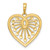 14k with White Rhodium Polished Fancy Cut-out Heart Pendant
