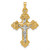 14k with White Rhodium Polished Fleur de Lis INRI Crucifix Cross Pendant - XR-62F1E599-2596