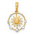 14k with White Rhodium Polished Sun With Moon Cycle Charm