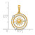 14k with White Rhodium Polished Sun With Solar System Orbit Charm