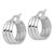 14K with White Rhodium Polished Triple Row 8.00mm x 18mm Round Hoop Earrings