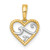 14k with White Rhodium Reversible Polished Waves In Heart Charm