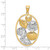 14k with White Rhodium Shell Cluster In Oval Frame Charm