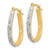 14k Yellow & Rhodium Diamond Fascination Oval Hinged Hoop Earrings