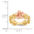 14k Yellow & Rose Gold Diamond-cut Plumeria Flower Ring