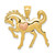 14k Yellow and Rose Gold Horse w/Heart Charm