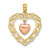 14k Yellow and Rose Gold Polished Dangling Heart In Heart Charm