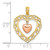 14k Yellow and Rose Gold Polished Dangling Heart In Heart Charm