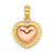 14k Yellow and Rose Gold Polished Heart Beaded Charm