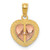 14k Yellow and Rose Gold Polished Heart Beaded Charm