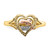 14K Yellow and Rose Gold W/Rhodium Dolphin In Heart Ring
