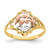 14K Yellow and Rose Gold W/Rhodium Double Dolphin Ring