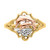 14K Yellow and Rose Gold W/Rhodium Double Dolphin Ring
