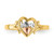 14k Yellow and Rose Gold w/Rhodium Love Heart Ring - K2-0CAE31AE-1300