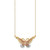 14k Yellow and Rose Gold with White Rhodium Large Filigree Butterfly 17 inch Necklace